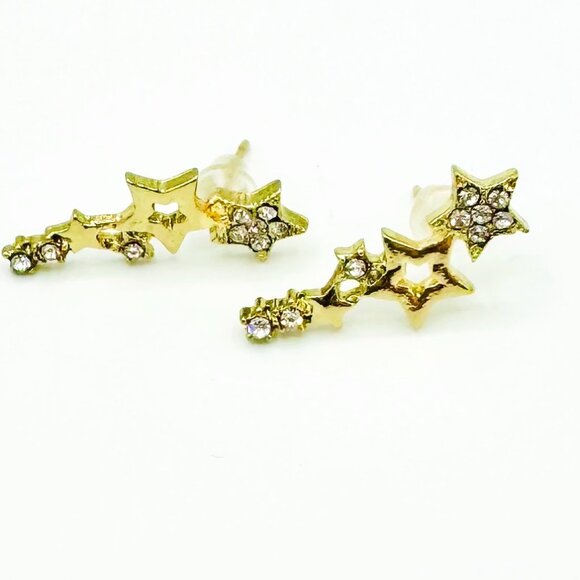 Gold Star Crawler Earrings - Picture 1 of 1
